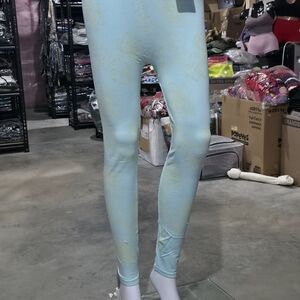 Floral Light Blue Leggings